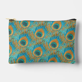 Pochette À Accessoires PixDezines Dessinés à la main H2 Paon/Bleu Cobalt/