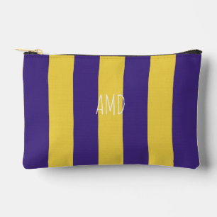 Pochette À Accessoires PixDezines Monogram Cabana Rayure Violet Jaune