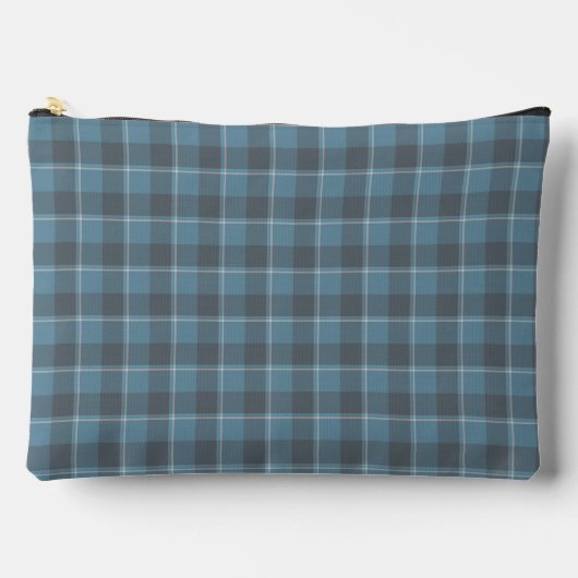 Pochette À Accessoires Plaid Bleu Hoki et Gris Shuttle (Recto)