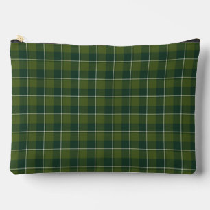Pochette À Accessoires Plaid de forêt et de feuillage persistant vert fon
