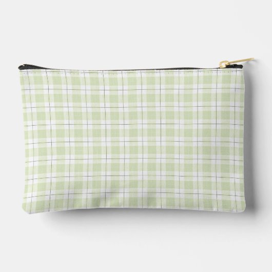 Pochette À Accessoires Plaid diagonal simple en vert (Verso)