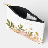Pochette À Accessoires Plutôt rose Personnalisé Floral (Ouvrir)