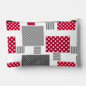 Pochette À Accessoires Pneuka rouge gris patchwork sur arrière - plan bla (Verso)