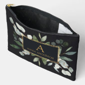 Pochette À Accessoires Poche Accessoire Monogramme Aquarelle Feuilles Ver (Ouvrir)
