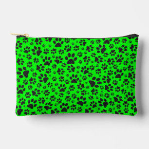 Pochette À Accessoires Poches de chien noir et blanc Pointe de Polka vert