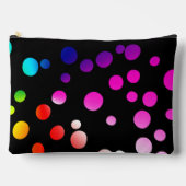 Pochette À Accessoires Points De Néon Sur Noir (Recto)