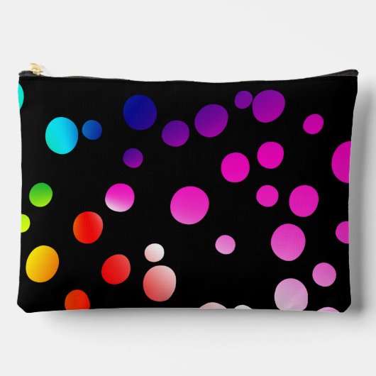 Pochette À Accessoires Points De Néon Sur Noir (Recto)