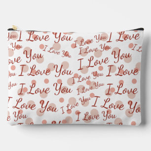Pochette À Accessoires Points roses je t'aime