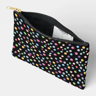Pochette À Accessoires Pois aquarelle sur noir