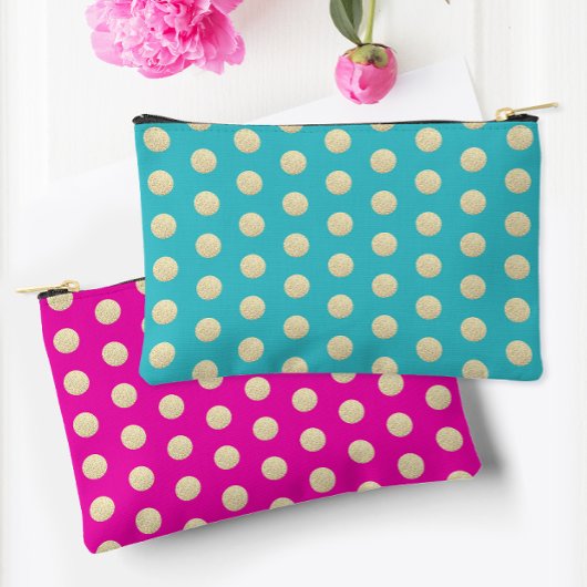 Pochette À Accessoires Pois branchés de la Glitterie Fille Rose et Aqua