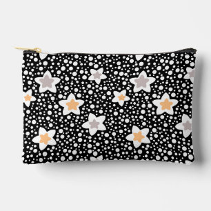 Pochette À Accessoires Pois noir et blanc rétro avec étoiles