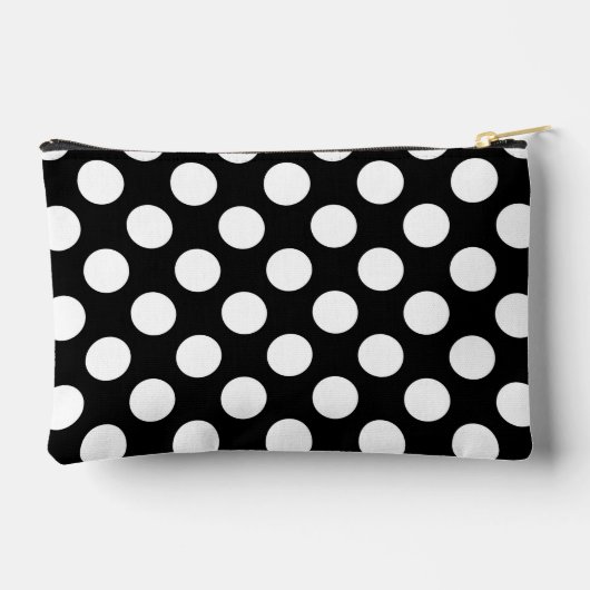 Pochette À Accessoires Pois noirs et blancs, Motif Polka (Verso)