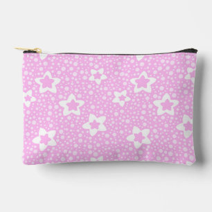 Pochette À Accessoires Pois rétro rose chaud avec motif floral
