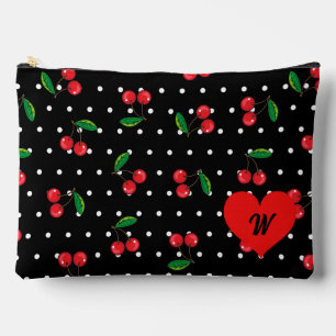Pochette À Accessoires Pois Rockabilly et Cherries Monogramme