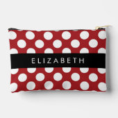 Pochette À Accessoires Pois Rouges, Motif Polka Dot, Votre Nom (Verso)