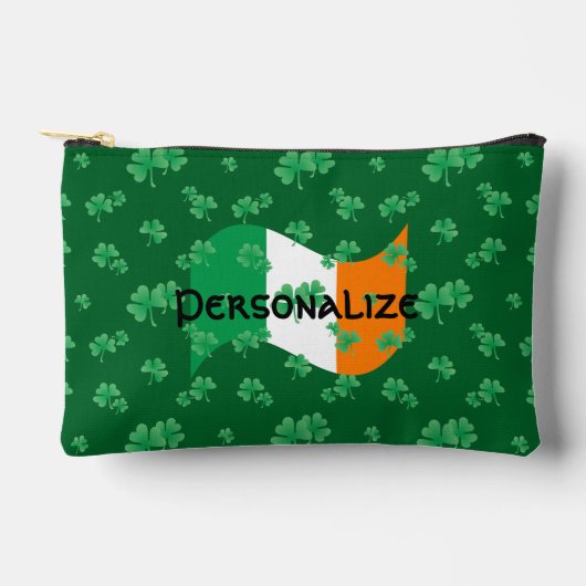 Pochette À Accessoires Police celte Shamrock du drapeau irlandais personn (Recto)