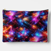 Pochette À Accessoires Polygone Néon Abstrait avec Explosions (Recto)