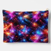Pochette À Accessoires Polygone Néon Abstrait avec Explosions (Verso)