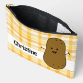 Pochette À Accessoires Pomme de terre Brown Jaune En vichy Personnalisée (Ouvrir)