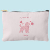 Pochette À Accessoires Poodle Pastel Pink Zipper Pouch with Custom Name