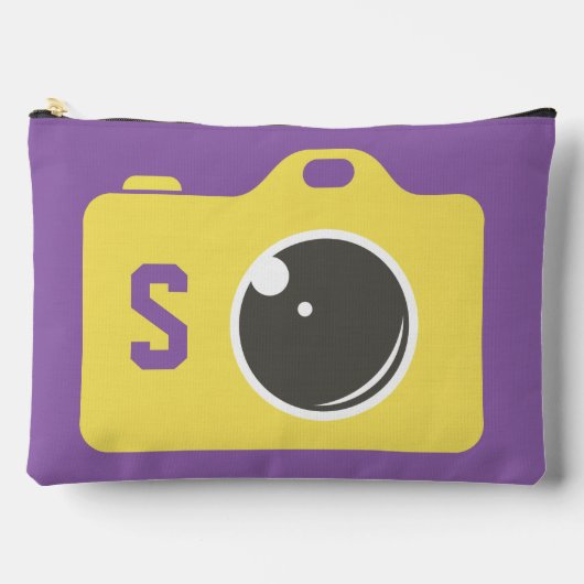 Pochette À Accessoires Pop Art Caméra Jaune violet Monogramme (Recto)