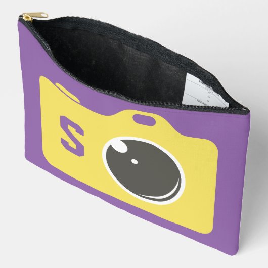Pochette À Accessoires Pop Art Caméra Jaune violet Monogramme (Ouvrir)
