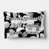 Pochette À Accessoires Porter un masque de style noir et blanc (Verso)