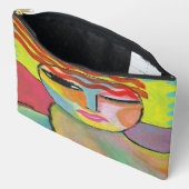 Pochette À Accessoires Portrait Abstrait d'une tête rouge (Ouvrir)