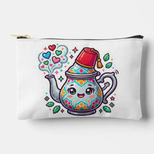Pochette À Accessoires Pot à thé Kawaii Mint marocain Autocollant