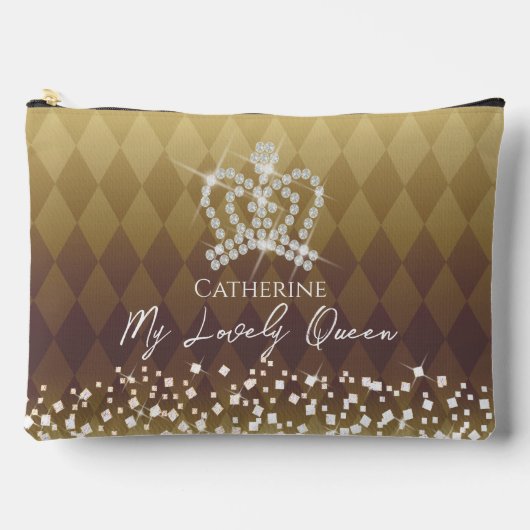 Pochette À Accessoires Pouch Accessoire Couronne or brillant (Recto)