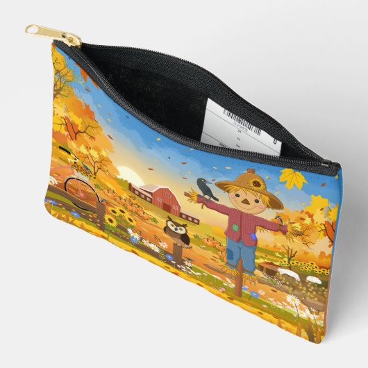 Pochette À Accessoires Pouch Accessoire Scarecrow Automne (Ouvrir)