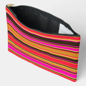 Pochette À Accessoires Pouch Gras Or, Rouge & Magenta Striped (Ouvrir)