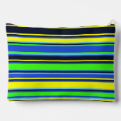 Pochette À Accessoires Pouch rayé bleu, citron vert et jaune (Verso)