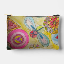 Pouch with original art - portal abstract