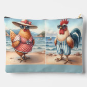 Pochette À Accessoires Poulets en maillots de bain en bord de mer (Verso)
