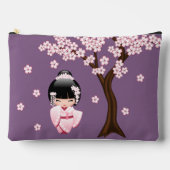 Pochette À Accessoires Poupée blanche Kimono Kokeshi mignonne Geisha fill (Recto)