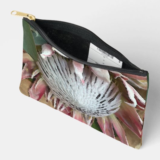 Pochette À Accessoires Poupée d'aquarelle King Protea (Ouvrir)