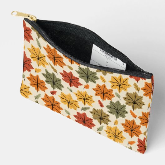 Pochette À Accessoires Poupée Feuilles Automne (Ouvrir)