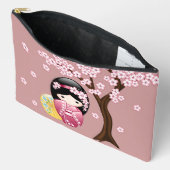 Pochette À Accessoires Poupée Kokeshi Printemps - Cute Japonaise Geisha R (Ouvrir)