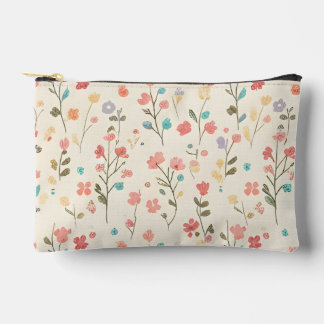 Pochette À Accessoires Prairie de fleurs sauvages pastel fantaisiste