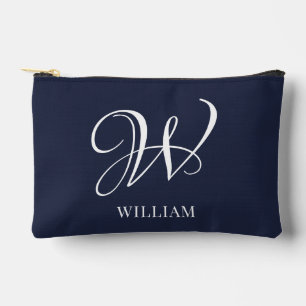 Pochette À Accessoires Premier monogramme bleu marine personnalisé