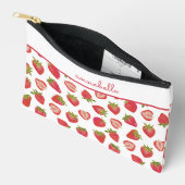 Pochette À Accessoires Prénom du motif de fraises (Ouvrir)
