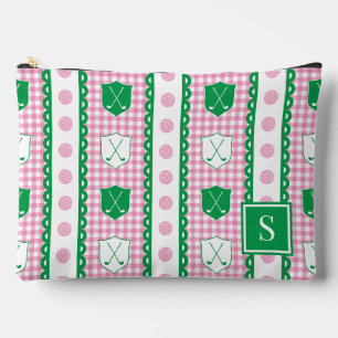 Pochette À Accessoires Prépa Golf Crest Gingham - Rose & Vert