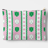 Pochette À Accessoires Prépa Golf Crest Gingham - Rose & Vert (Verso)