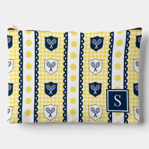Pochette À Accessoires Préparation Tennis Crête Gingham - Jaune & Marine