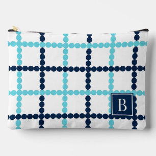 Pochette À Accessoires Préparé perlé à carreaux Aqua & Marine