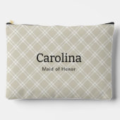 Pochette À Accessoires Préppy Beige Plaid Bridesmaid Voyage (Recto)