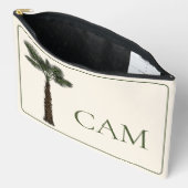 Pochette À Accessoires Preppy Coastal Palm Tree Monogram (Ouvrir)