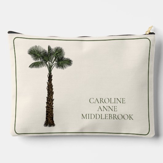 Pochette À Accessoires Preppy Coastal Palm Tree Monogram (Verso)