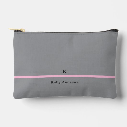 Pochette À Accessoires Professionnel Moderne Gris Blush Pink Simple (Recto)